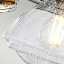 Badezimmerleuchte Wand Metall Glas 44,9 cm breit IP44 E27