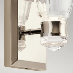 Badlampe LED Metall Glas H: 24,7 cm IP44 3000 K warmweiß