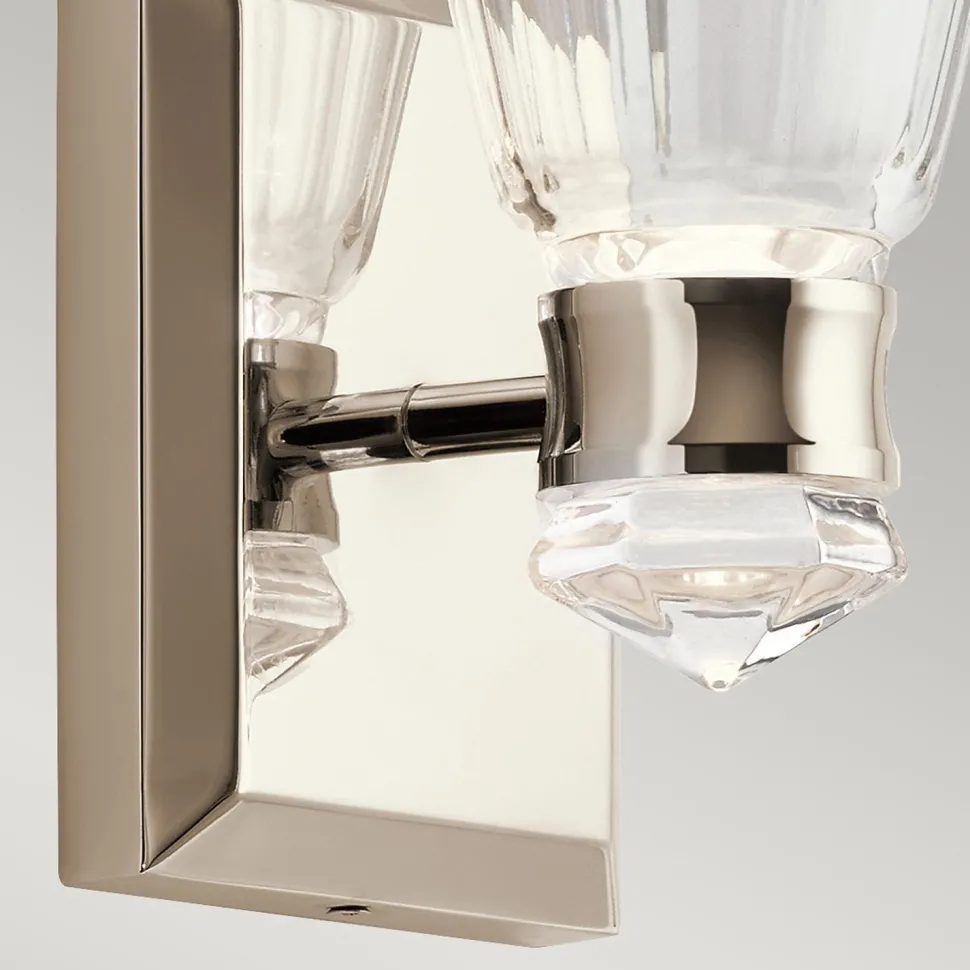 Badlampe LED Metall Glas H: 24,7 cm IP44 3000 K warmweiß