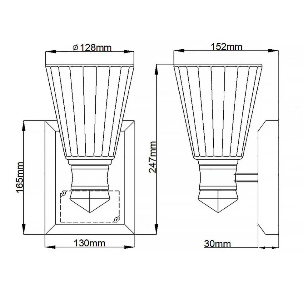 Badlampe LED Metall Glas H: 24,7 cm IP44 3000 K warmweiß