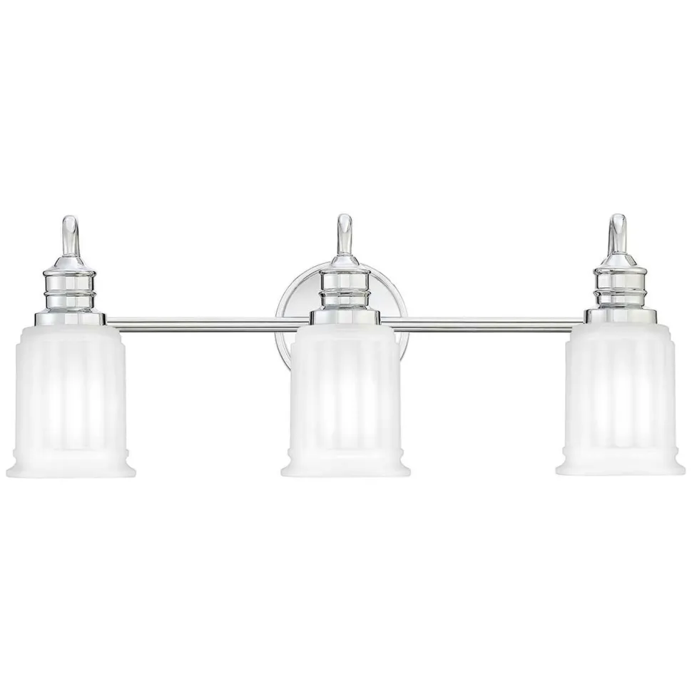 Badlampe Metall Glas 61 cm breit IP44 G9 3-flammig