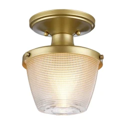 Badleuchte Decke IP44 in Messing Klar klein Metall Glas