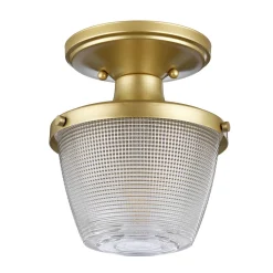 Badleuchte Decke IP44 in Messing Klar klein Metall Glas