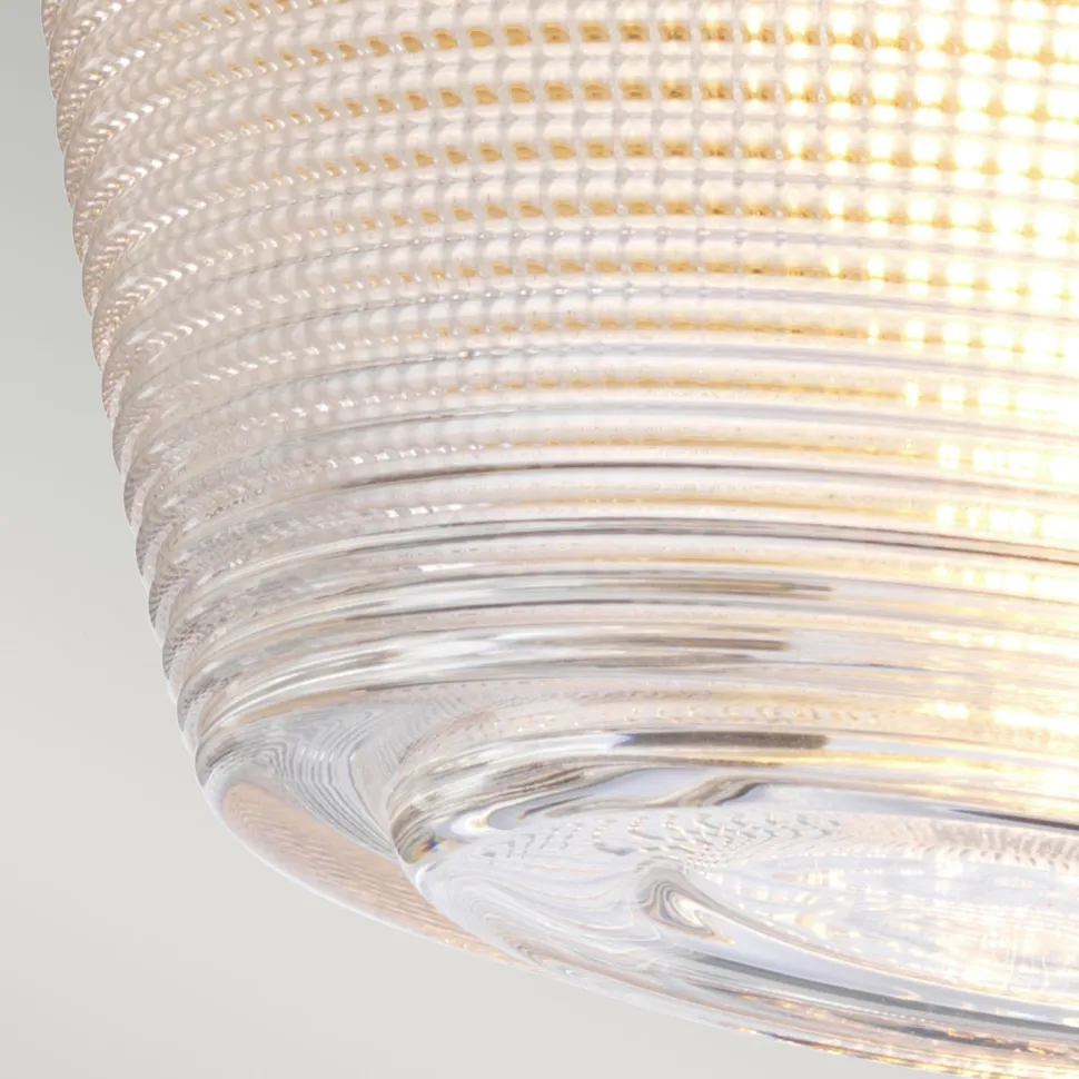 Badleuchte Decke IP44 in Messing Klar klein Metall Glas