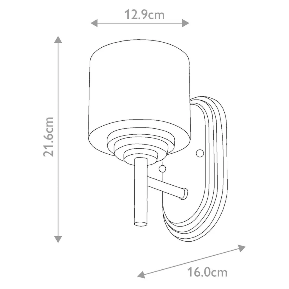 Badleuchte Metall Glas IP44 H: 21,6 cm 3000 K LED G9 AVORIO