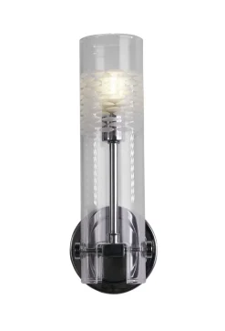 Badleuchte Wand IP44 H: 28,5 cm Chrom Klar G9