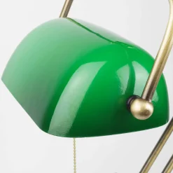 Banker Tischlampe aus Echt-Messing in Bronze