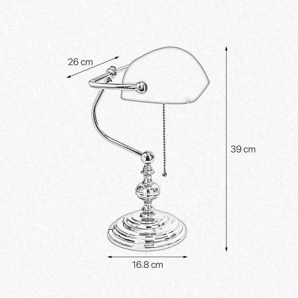 Bankerlampe 39 cm E27 Messing Glas Zugschalter Grün