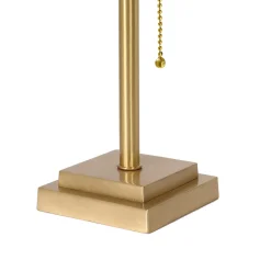 Bankerlampe Messing Glas 40 cm Zugschalter in Bronze Weiß