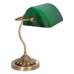 Bankerlampe Messing massiv Glas Schreibtisch MINISTERO