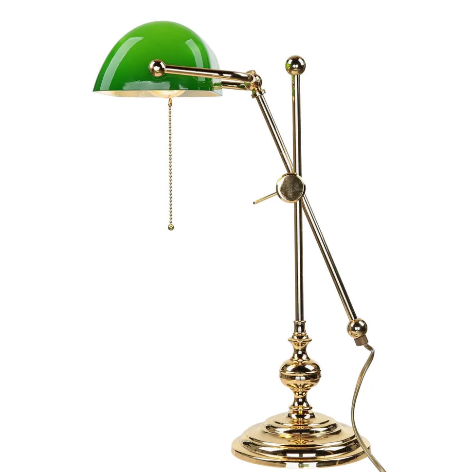 Bankerlampe Vergoldet 24 Karat aus Echt-Messing