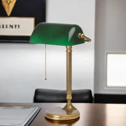 Bankerleuchte W7 aus echtem Messing