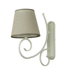 Beige Wandlampe Stoff Landhaus ABUELA Leuchte