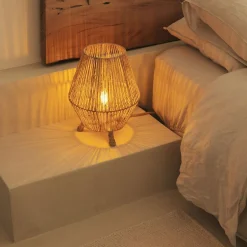 Beistelllampe Dreibein Rattan H: 32,5 cm E27 YILAN