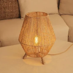 Beistelllampe Dreibein Rattan H: 32,5 cm E27 YILAN