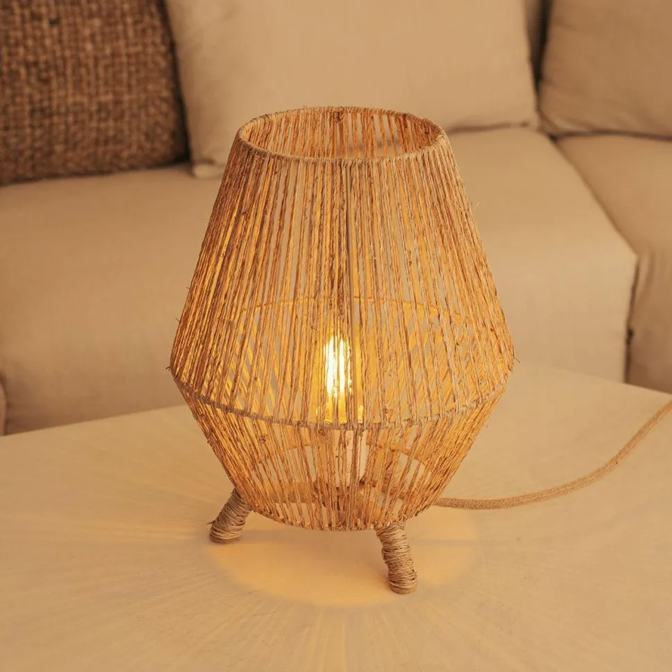 Beistelllampe Dreibein Rattan H: 32,5 cm E27 YILAN