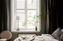 Beistelllampe Schwarz Weiß 68,5 cm E27 Metall Stoff Modern