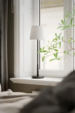 Beistelllampe Schwarz Weiß 68,5 cm E27 Metall Stoff Modern