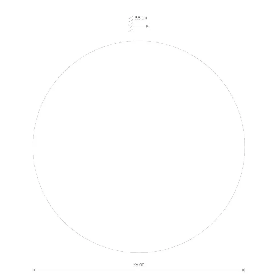 Beleuchteter Wandspiegel LED 3000 K 90 lm Ø 39 cm rund indirekt