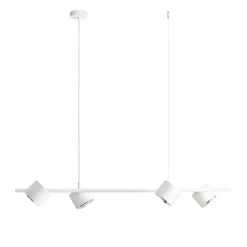 Bewegliche Hängelampe Metall 4-flmg 121 cm GU10 in Weiß