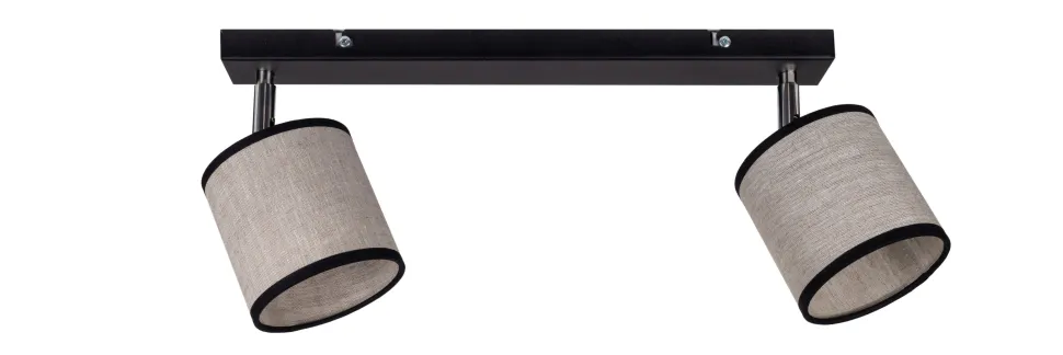 Beweglicher Deckenspot Stoff Schwarz Beige E14 L:55 cm