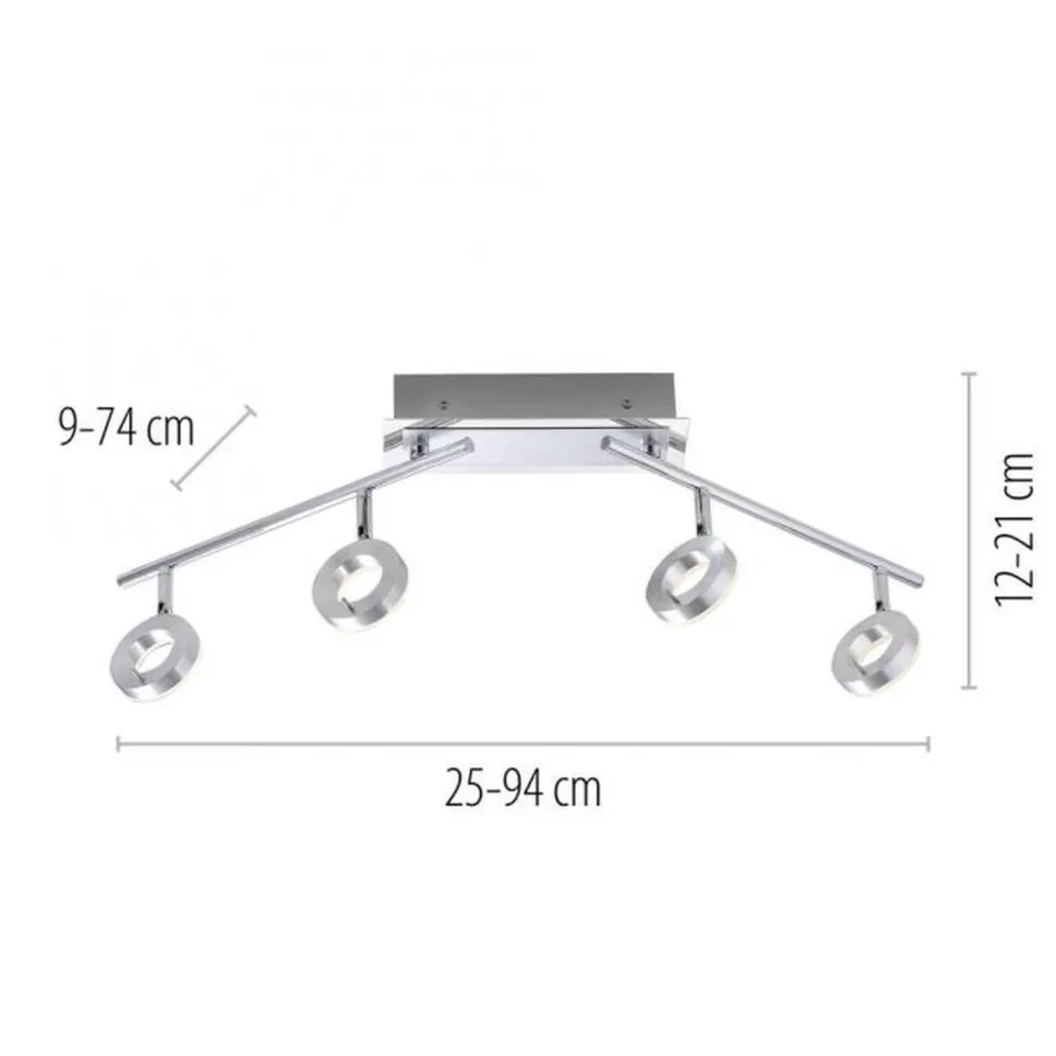 Beweglicher LED Deckenstrahler in Aluminium IP44 94 cm