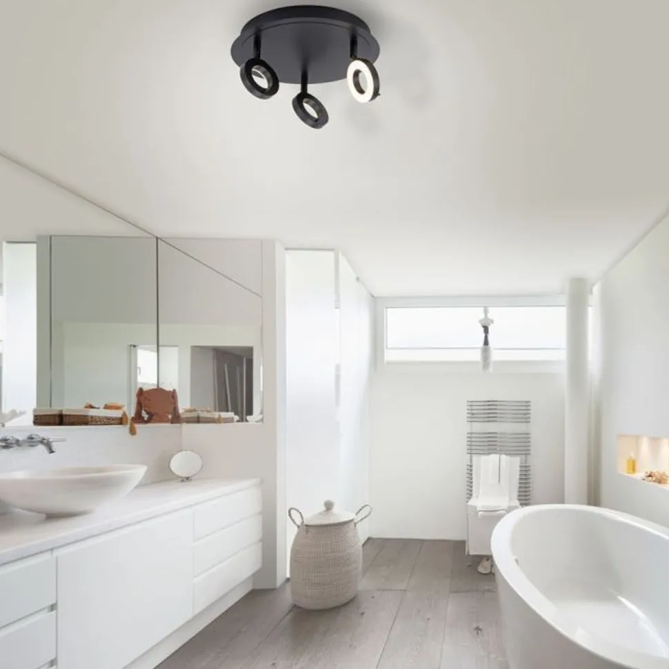 Beweglicher LED Deckenstrahler Anthrazit IP44 Ø33,5 cm