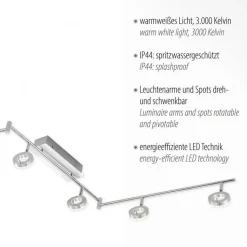 Beweglicher LED Deckenstrahler in Aluminium IP44 188 cm