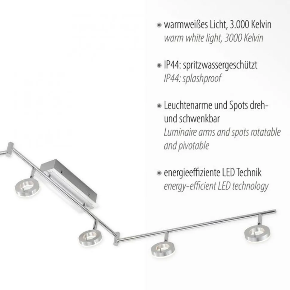 Beweglicher LED Deckenstrahler in Aluminium IP44 188 cm