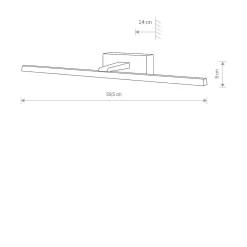 bilderleuchte LED Schwarz 59,5 cm lang warmweiß 3000 K 13 W
