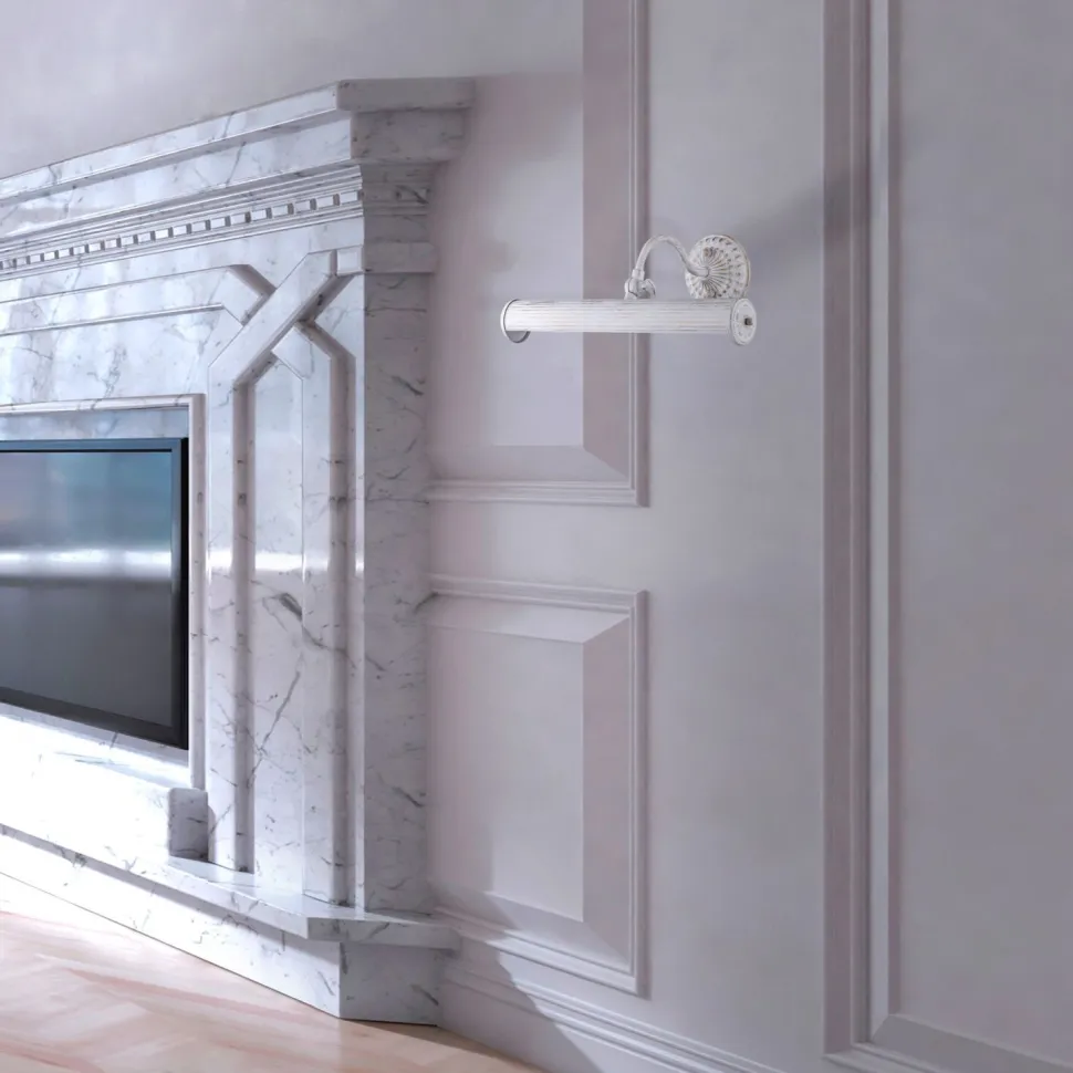 Bilderleuchte Metall E14 verstellbar 35,9 cm breit Weiß