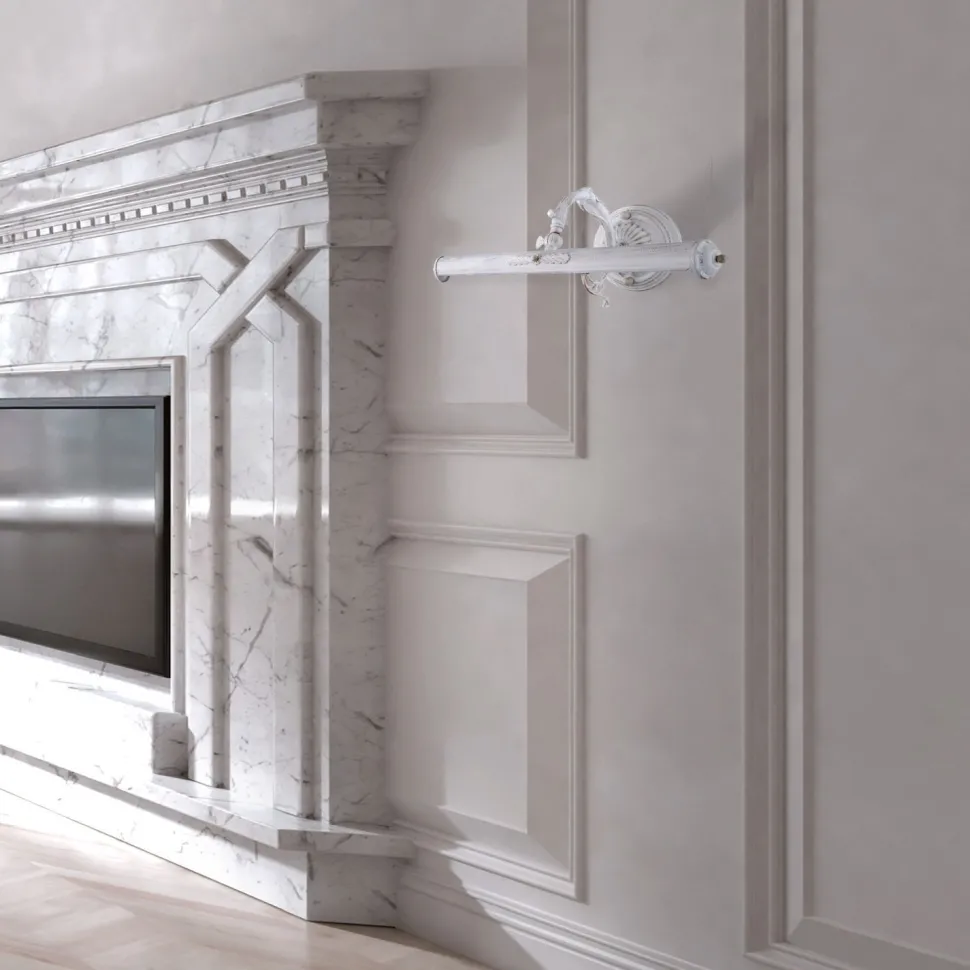 Bilderleuchte Metall verstellbar 44,5 cm breit Weiß E14