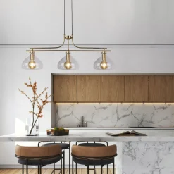 Billardleuchte Vintage 3-flammig B: 110 cm E27 in Messing