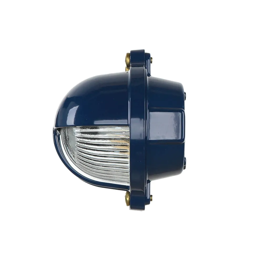 Blaue Außen Wandlampe aus Echt-Messing SKIATHOS