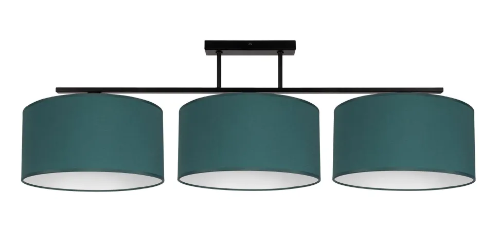 Blendarme Deckenlampe Stoff Grün Weiß E27 3-flammig