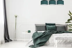 Blendarme Deckenlampe Stoff Grün Weiß E27 3-flammig