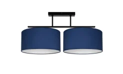 Blendarme Deckenlampe Stoff Schwarz Blau Weiß E27 70 cm