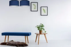 Blendarme Deckenlampe Stoff Schwarz Blau Weiß E27 70 cm