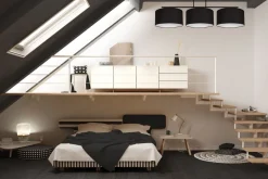 Blendarme Deckenlampe Stoff Schwarz Weiß E27 3-flammig