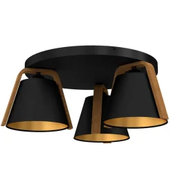 Blendarme Deckenlampe Stoff Holz Metall B:48 cm E27