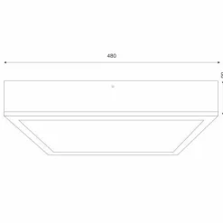 Blendarme Deckenleuchte Glas Holz Pinie E27 L:48 cm