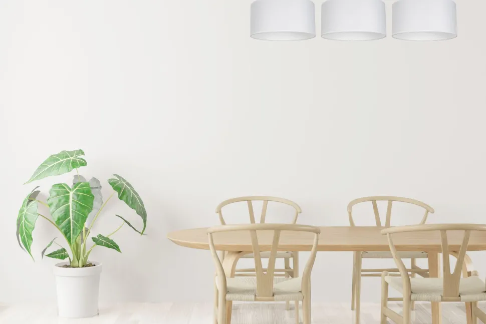 Blendarme Deckenleuchte Stoff Schwarz Weiß E27 3-flmg