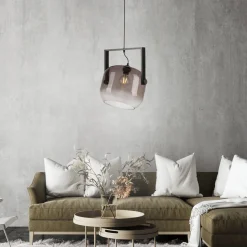 Blendarme Hängelampe Glas Metall L:35 cm E27 Industrie