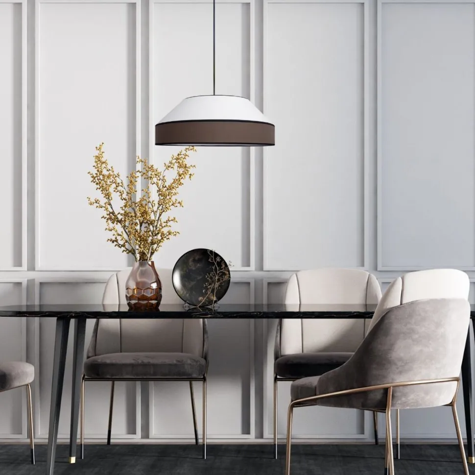 Blendarme Hängelampe Stoff Schwarz Weiß E27 Ø45 cm