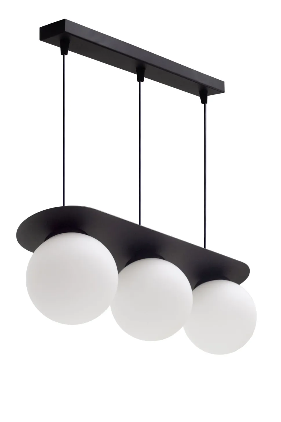 Blendarme Hängeleuchte Glaskugeln E27 3-flmg Schwarz