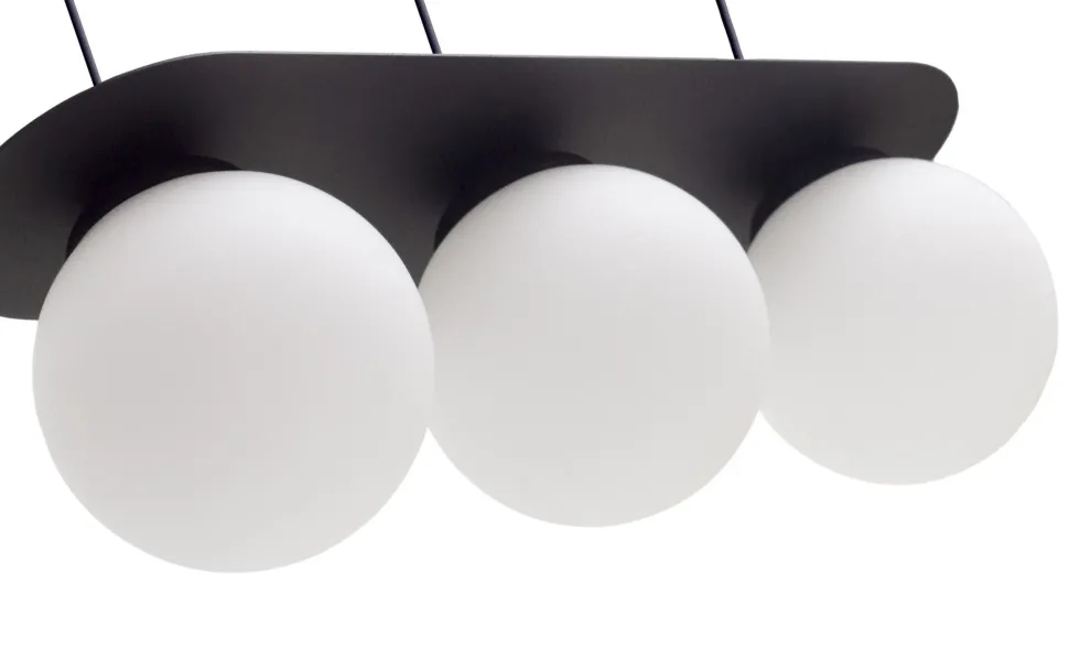 Blendarme Hängeleuchte Glaskugeln E27 3-flmg Schwarz