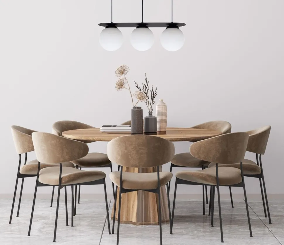 Blendarme Hängeleuchte Glaskugeln E27 3-flmg Schwarz