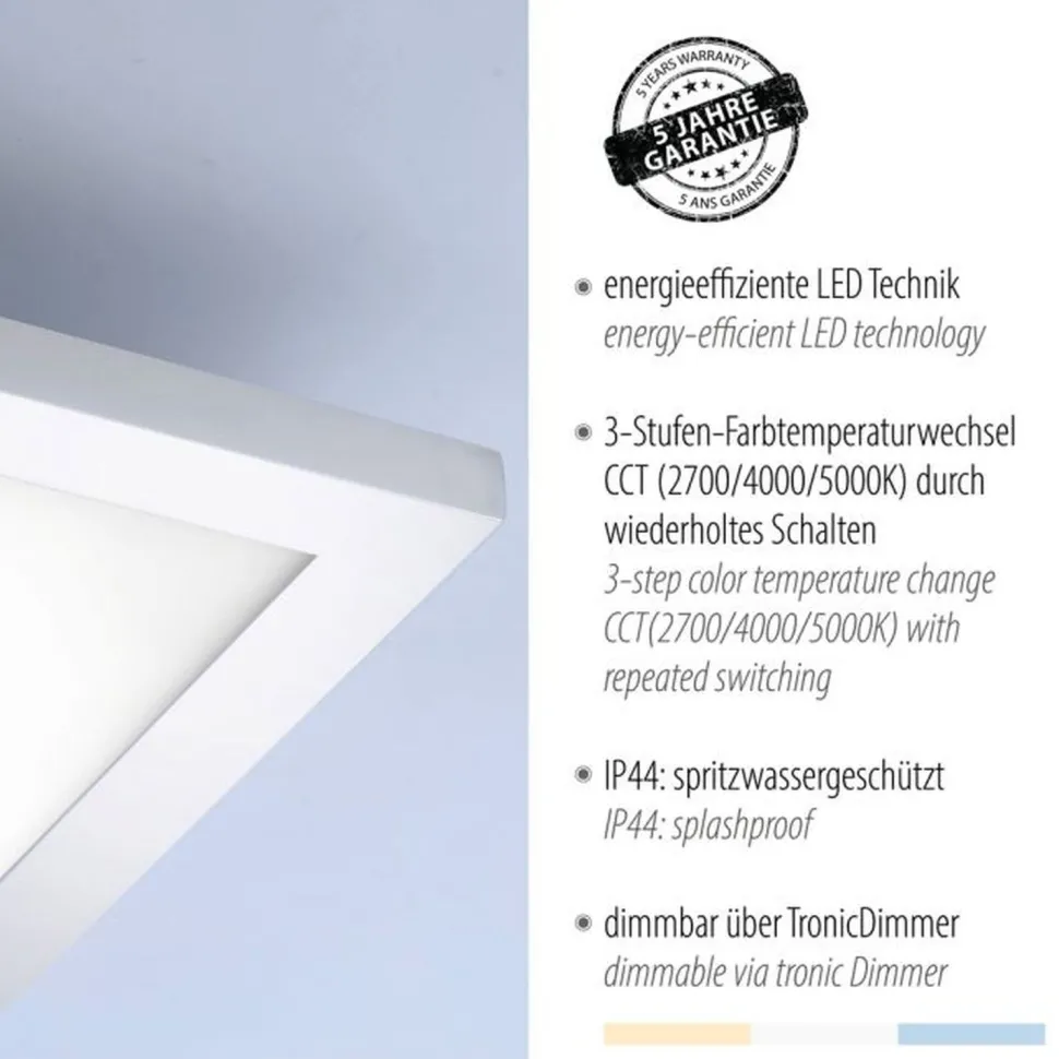 Blendarme LED Deckenlampe in Chrom L:45 cm IP44 dimmbar