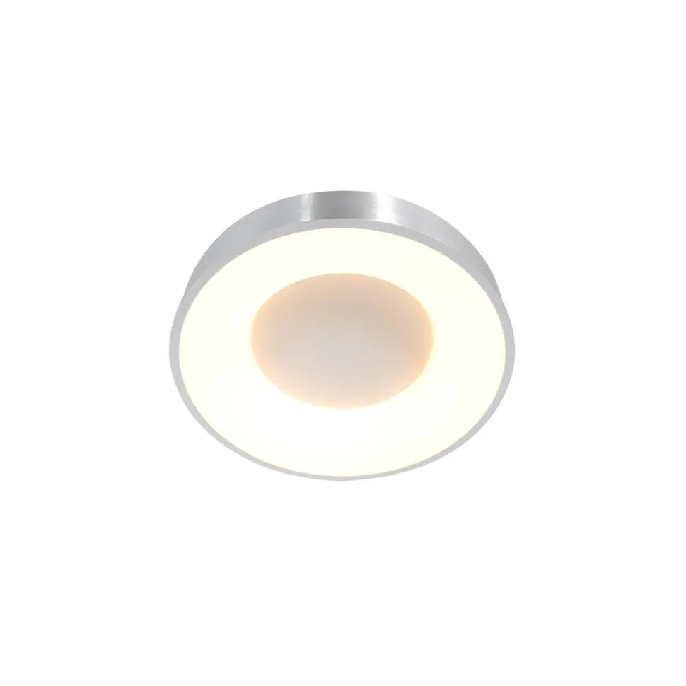 Blendarme LED Deckenleuchte in Silber Weiß Ø30 cm rund