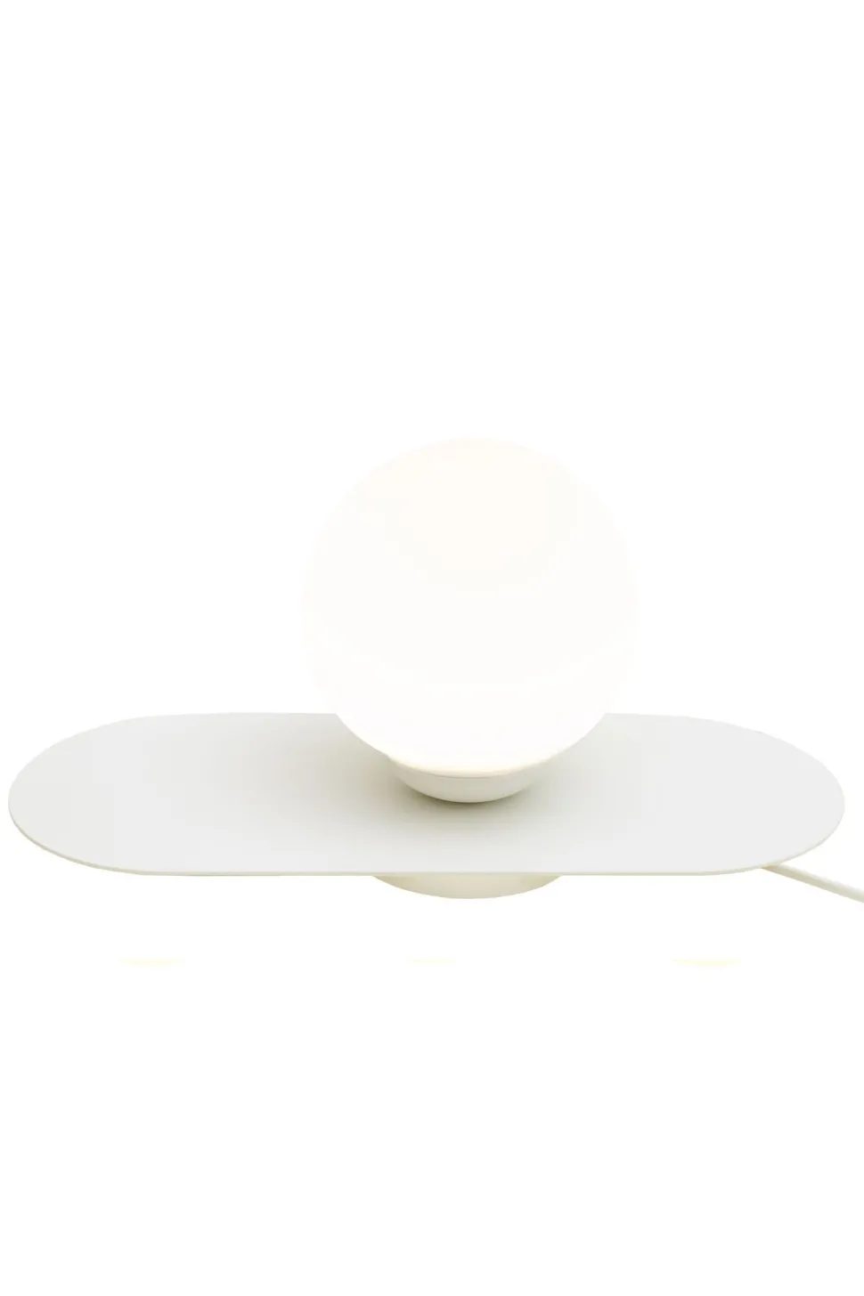 Blendarme Nachttischlampe Glas Metall E27 22 cm in Weiß